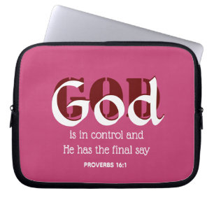 GOD IS IN CONTROLE Inspirerend AANGEPASTE PINK Laptop Sleeve