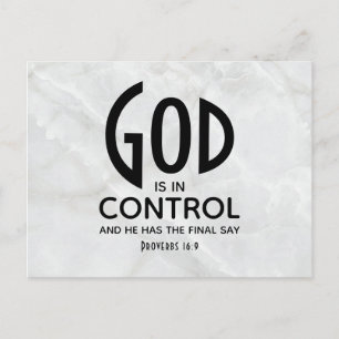 GOD IS IN CONTROLE INSPIREREND CHRISTELIJK BRIEFKAART