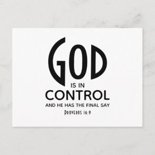 GOD IS IN CONTROLE INSPIREREND CHRISTELIJK BRIEFKAART