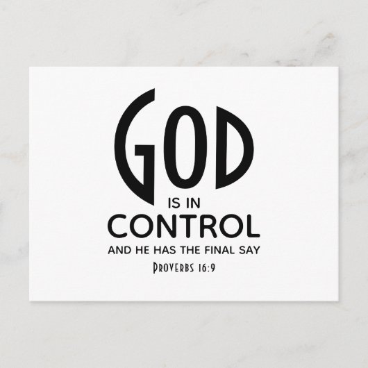 GOD IS IN CONTROLE INSPIREREND CHRISTELIJK BRIEFKAART (Voorkant)