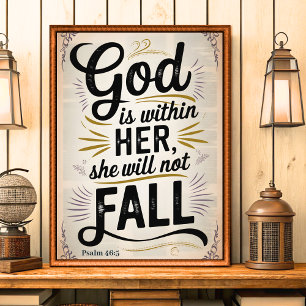 God is in haar - Christelijke muurkunst Poster