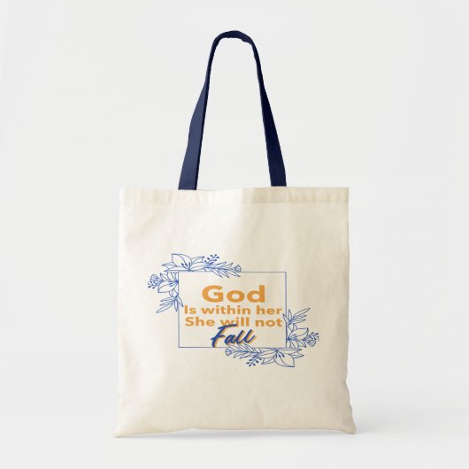 God is in haar dat ze niet zal herfsten tote bag (Voorkant)