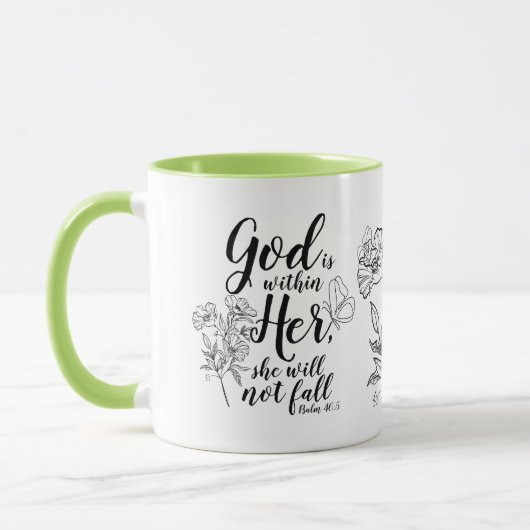 God is in haar Psalm 46:5 Bijbelvers geschenk Mok (Links)