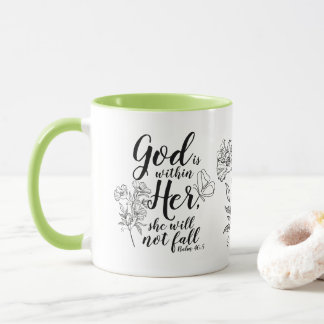 God is in haar Psalm 46:5 Bijbelvers geschenk Mok