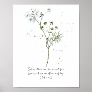 God is in haar, Psalm 46:5 Christelijk poster