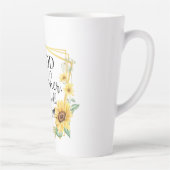 God is in haar - Psalm 46:5 Zonnebloem Christelijk Latte Mok (Rechts)