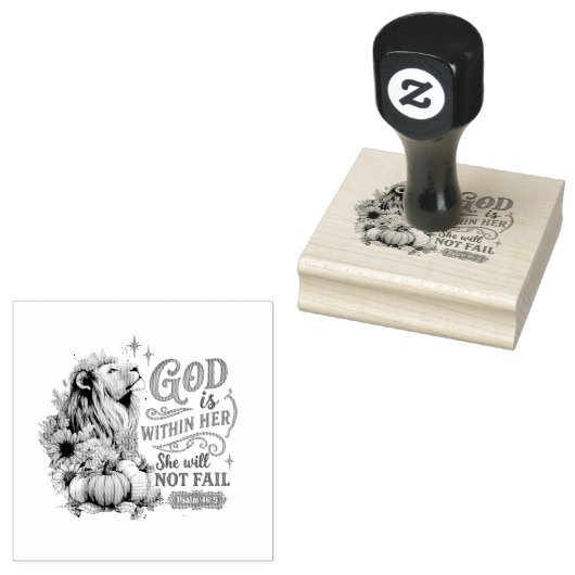 God is in haar... 	rubberstempel (Gestempeld)