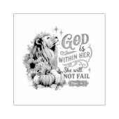 God is in haar... 	rubberstempel (Afrduk)