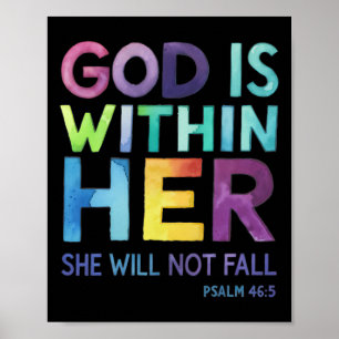 God is in haar, zij zal niet falen Psalm 465 Reli Poster