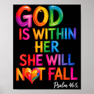 God Is In Haar Zij Zal Niet Vallen Psalm 46-5 Poster