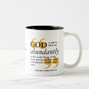 GOD IS IN STAAT OM Christelijke bevestiging TE ZEG Tweekleurige Koffiemok