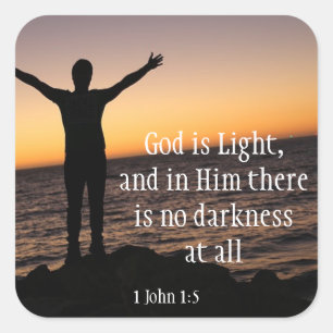 God is licht geen duisternis in zijn 1John 1:5 Vierkante Sticker