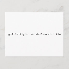 God is Licht Schriftuur Postkaart