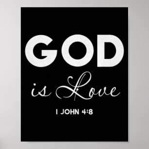 God Is Liefde 1 Johannes 4_8 Bijbelvers Christelij Poster