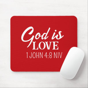 God is Liefde Bijbelvers Christelijk Geloof Rood Muismat