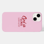 God is Liefde Bijbelvers Christelijk Geloof Roze Case-Mate iPhone Case (Achterkant (horizontaal))