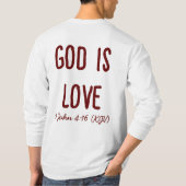 GOD is liefde - Bijbelversie - Valentijnsdag T-shirt (Achterkant)