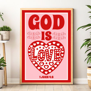 God is liefde Christus Christelijke muurkunst Prin Poster