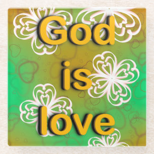 God is liefde glazen onderzetter