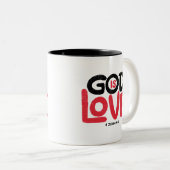 God is liefde met de hand geschreven Mok (Voorkant rechts)