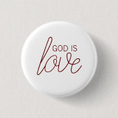God is Liefde Modern Christelijk Ronde Button 3,2 Cm (Voorkant)