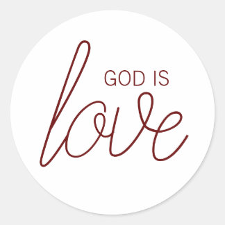 God is Liefde Modern Christelijk Ronde Sticker