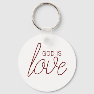 God is Liefde Modern Christelijk Sleutelhanger