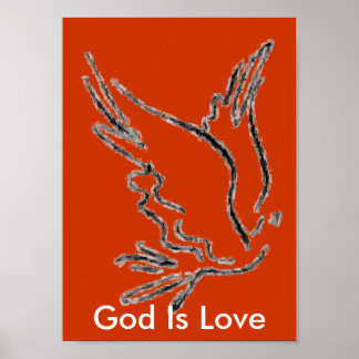 God is Liefde Oranje Poster