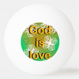 God is liefde pingpongballen