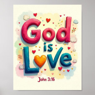 God is liefde poster