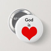 God is liefde ronde button 5,7 cm (Voorkant /achterkant)