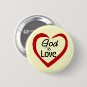 God is liefde ronde button 5,7 cm (Voorkant /achterkant)