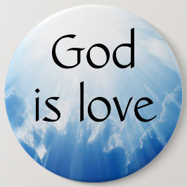 God is liefde ronde button 6,0 cm