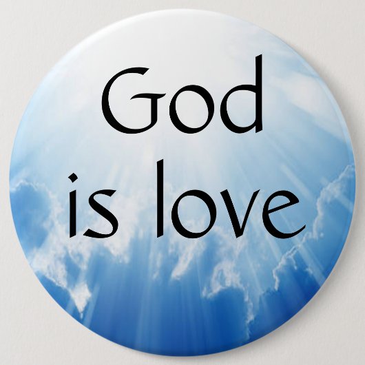God is liefde ronde button 6,0 cm (Voorkant)