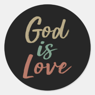 God is liefde ronde sticker