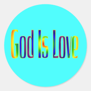God is liefde ronde sticker