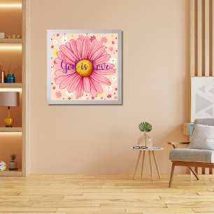 God is liefde Roze Spiritueel Bijbelcitaat Poster