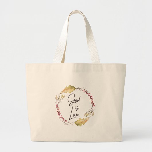 God is Liefde - Spiritueel en religieus - Canvas t Grote Tote Bag (Voorkant)