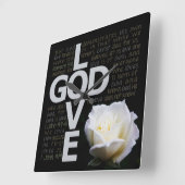 God is liefde vierkante klok (Hoek)