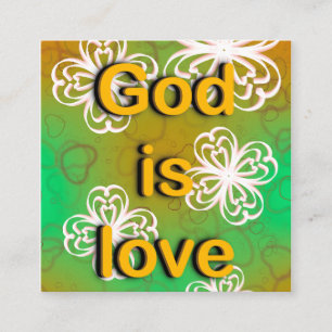 God is liefde vierkante visitekaartje