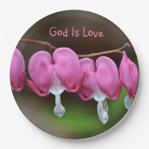 God is liefdesharten papieren bordje