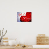 God is Love Bijbel Verse 1 John 4:16 Poster (Keuken)