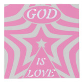 "God Is Love" Pastel Pink Star Personalized Desk Kubus (Voorkant)