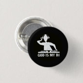 God is mijn dj! ronde button 3,2 cm (Voorkant /achterkant)
