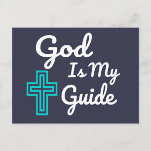 God is mijn gids kruis briefkaart
