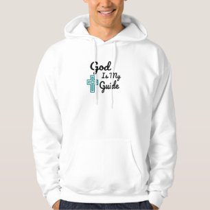 God is mijn gids kruis hoodie