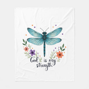 God is mijn kracht Bloemvlinder Christelijk T-Shir Fleece Deken