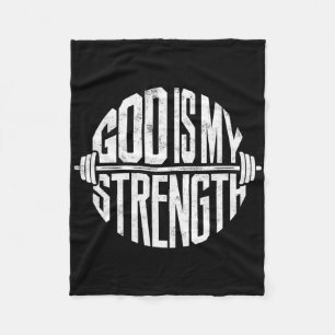 God is mijn kracht Christelijke Faith Gym Workout Fleece Deken