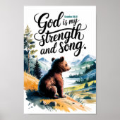 God is Mijn Kracht Christelijke Peuter Kinderen Mu Poster (Voorkant)