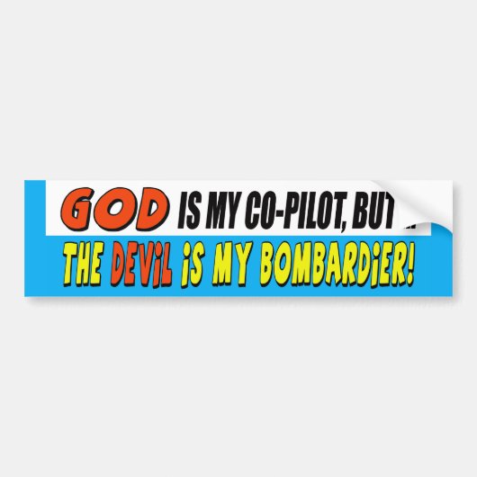 God is mijn mede-piloot Bumpersticker (Voorkant)